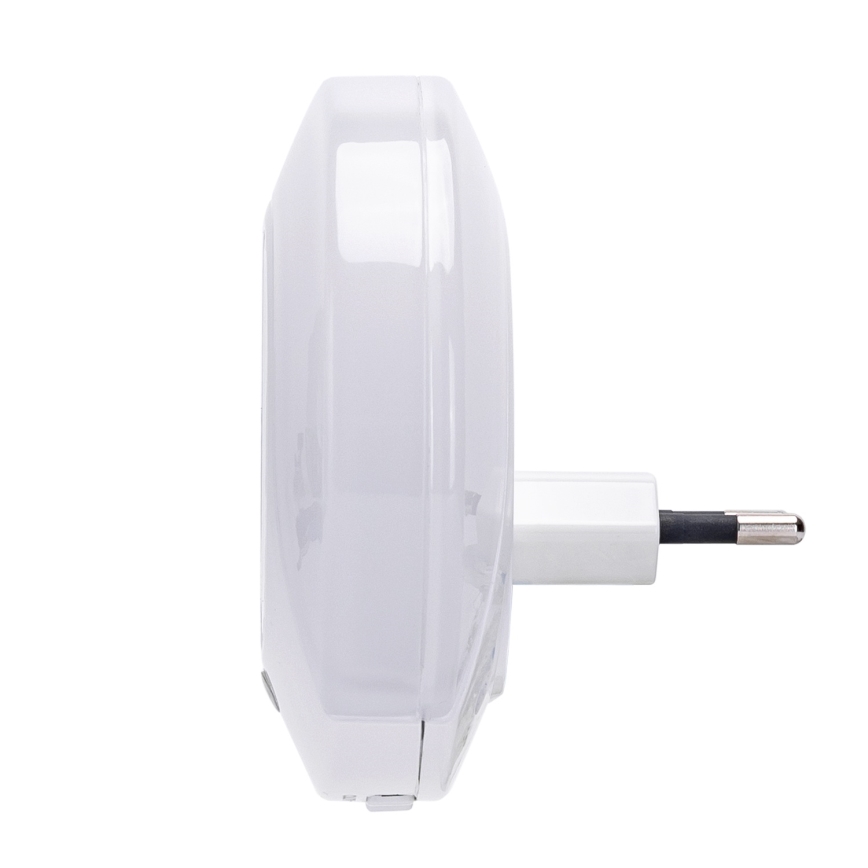 Aigostar - LED-nachtlampje met schemersensor voor in het stopcontact met USB LED/0,4W/230V
