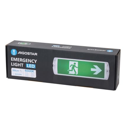 Aigostar - LED Noodverlichting EMERGENCY EXIT LED/4W/230V IP65 6500K 600mAh
