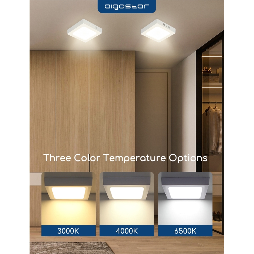 Aigostar - LED opbouwarmatuur voor plafond LED/18W/230V 4000K 22,6x22,6 cm wit