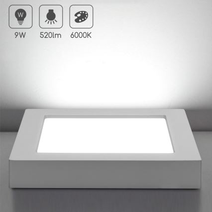 Aigostar - LED opbouwplafondlamp LED/9W/230V 6000K 12,2x12,2 cm wit