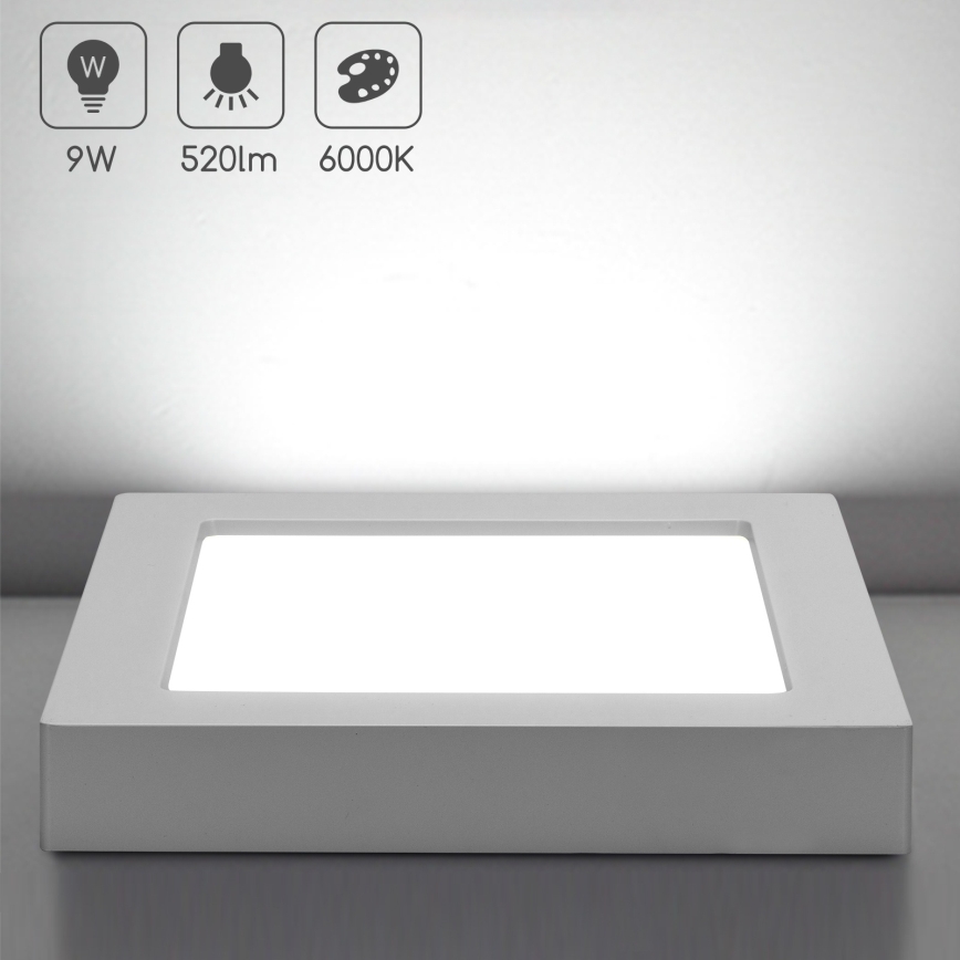Aigostar - LED opbouwplafondlamp LED/9W/230V 6000K 12,2x12,2 cm wit