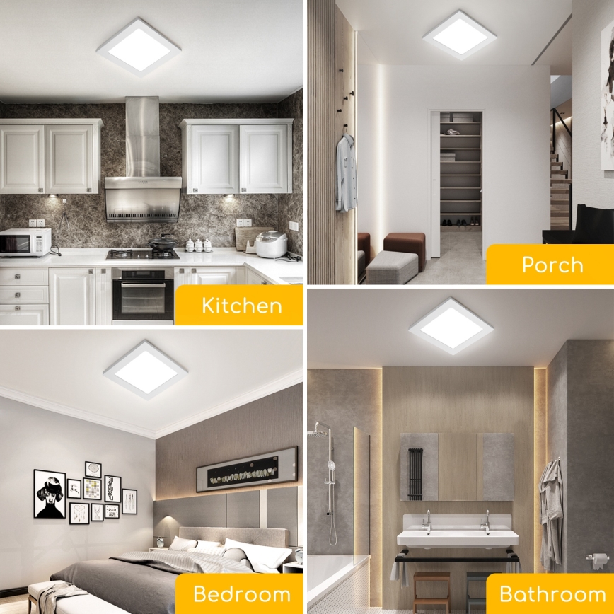 Aigostar - LED opbouwplafondlamp LED/9W/230V 6000K 12,2x12,2 cm wit