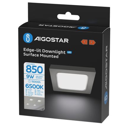 Aigostar - LED opbouwplafondlamp LED/9W/230V 6000K 12,2x12,2 cm wit