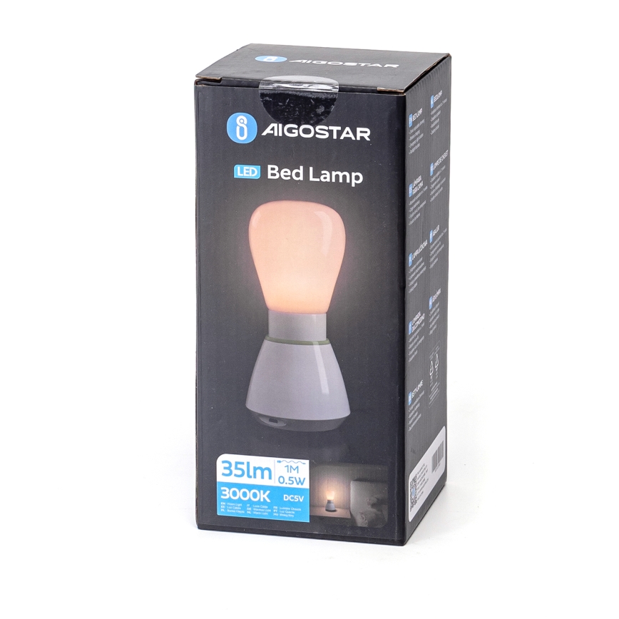 Aigostar - LED Oplaadbaar nachtlamp LED/0,5W/5V 3000K 650mAh