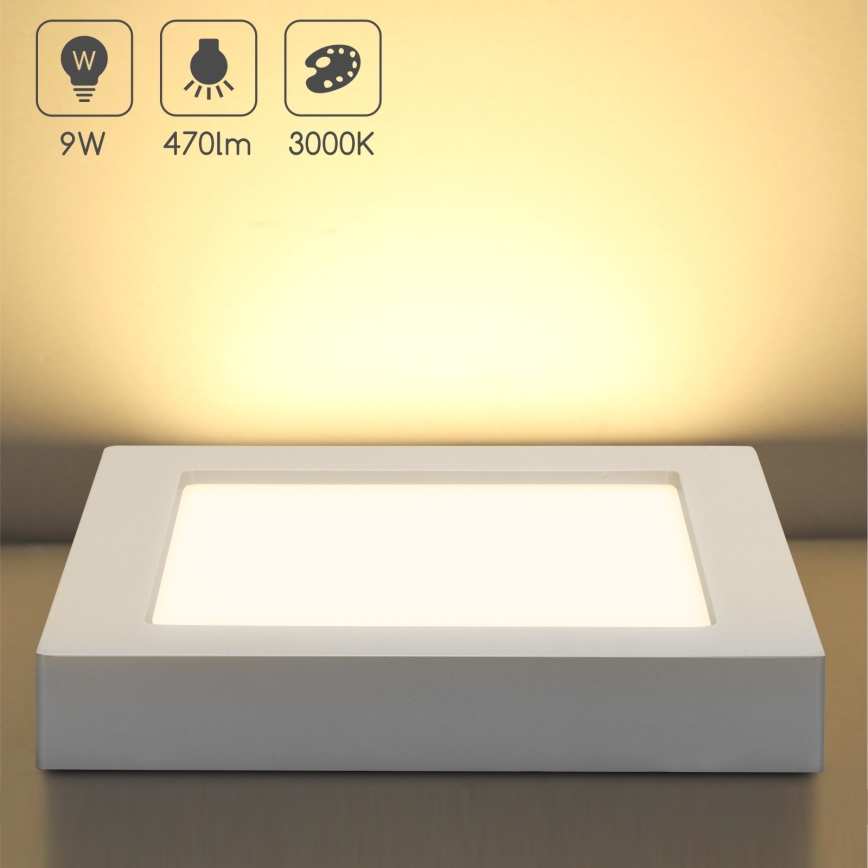 Aigostar - LED plafond-opbouwarmatuur LED/9W/230V 3000K 12,2x12,2 cm wit