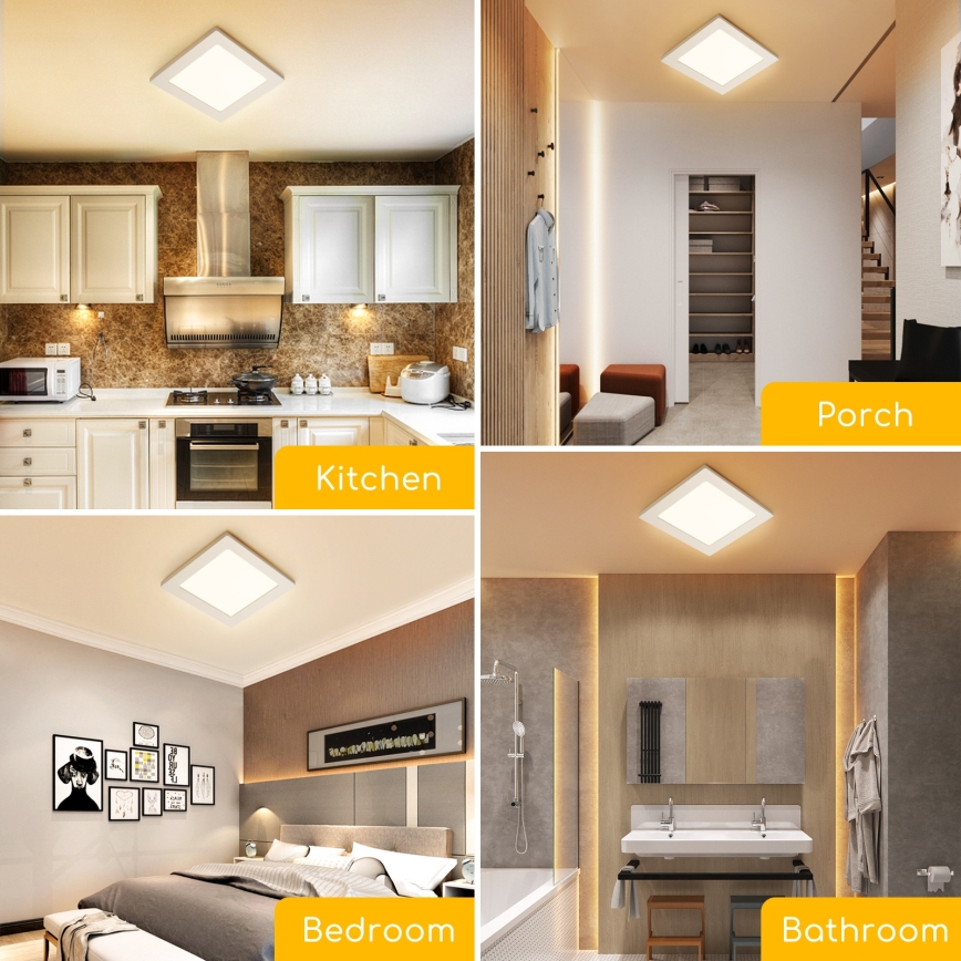 Aigostar - LED plafond-opbouwarmatuur LED/9W/230V 3000K 12,2x12,2 cm wit
