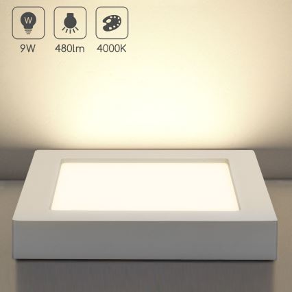 Aigostar - LED plafond-opbouwarmatuur LED/9W/230V 4000K 12,2x12,2 cm wit