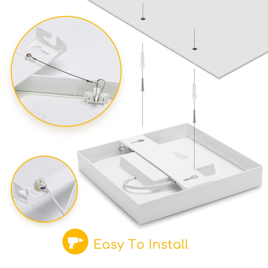 Aigostar - LED plafond-opbouwarmatuur LED/9W/230V 4000K 12,2x12,2 cm wit