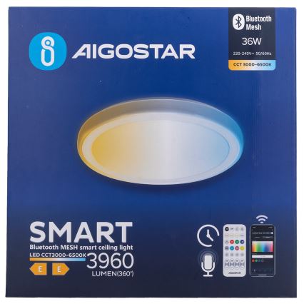 Aigostar - MESH dimbare LED-plafondlamp 36W/230V 3000-6500K Ø 49,5 cm + afstandsbediening