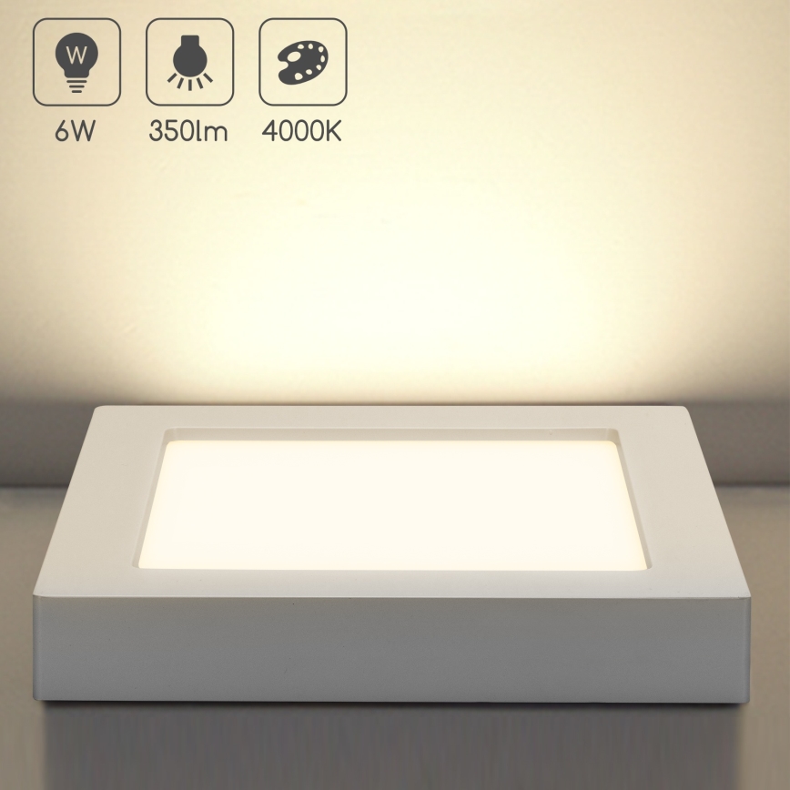 Aigostar - LED plafondopbouwlamp LED/6W/230V 4000K 12,2x12,2 cm wit