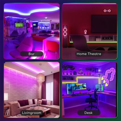 Aigostar - LED RGB dimbare buitenstrip 3m LED/24W/12/230V IP65 + afstandsbediening