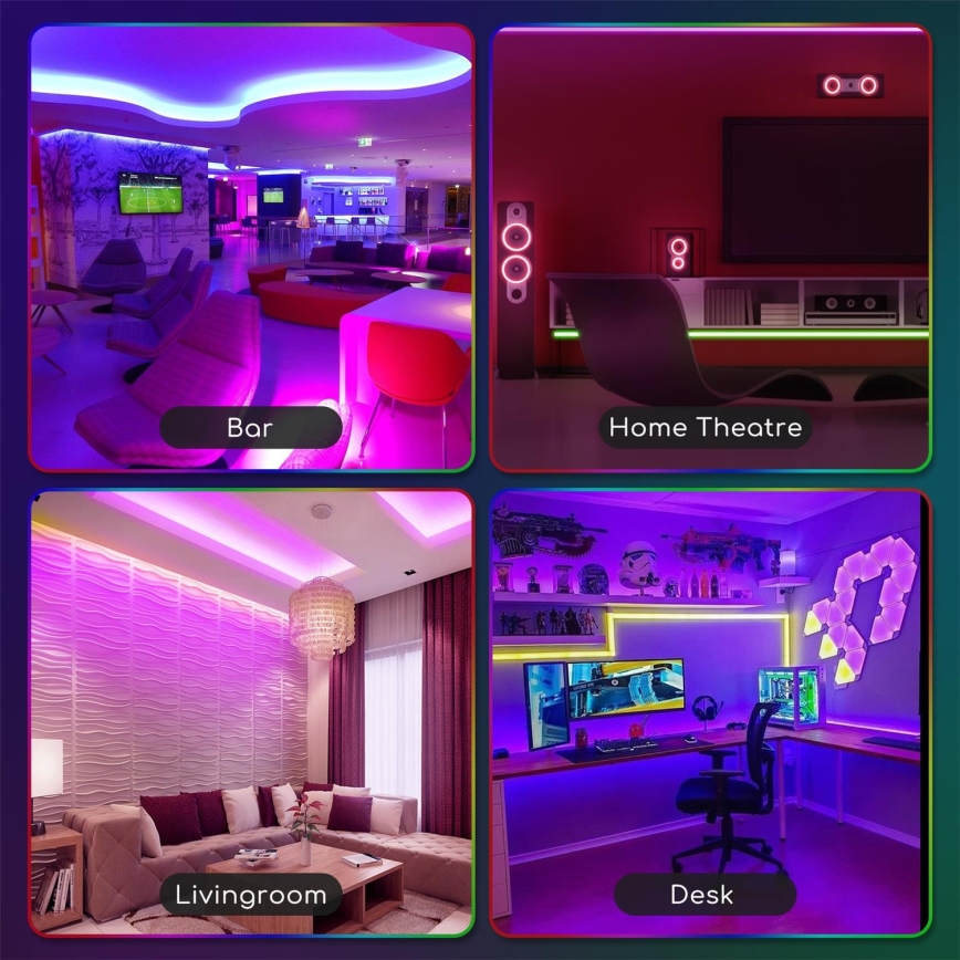 Aigostar - LED RGB dimbare buitenstrip 3m LED/24W/12/230V IP65 + afstandsbediening