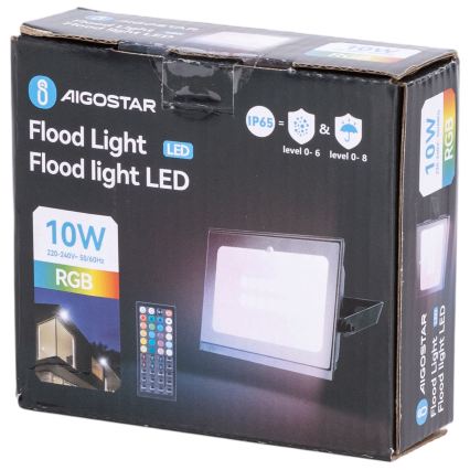 Aigostar - dimbare RGB LED-schijnwerper LED/20W/230V IP65 + afstandsbediening