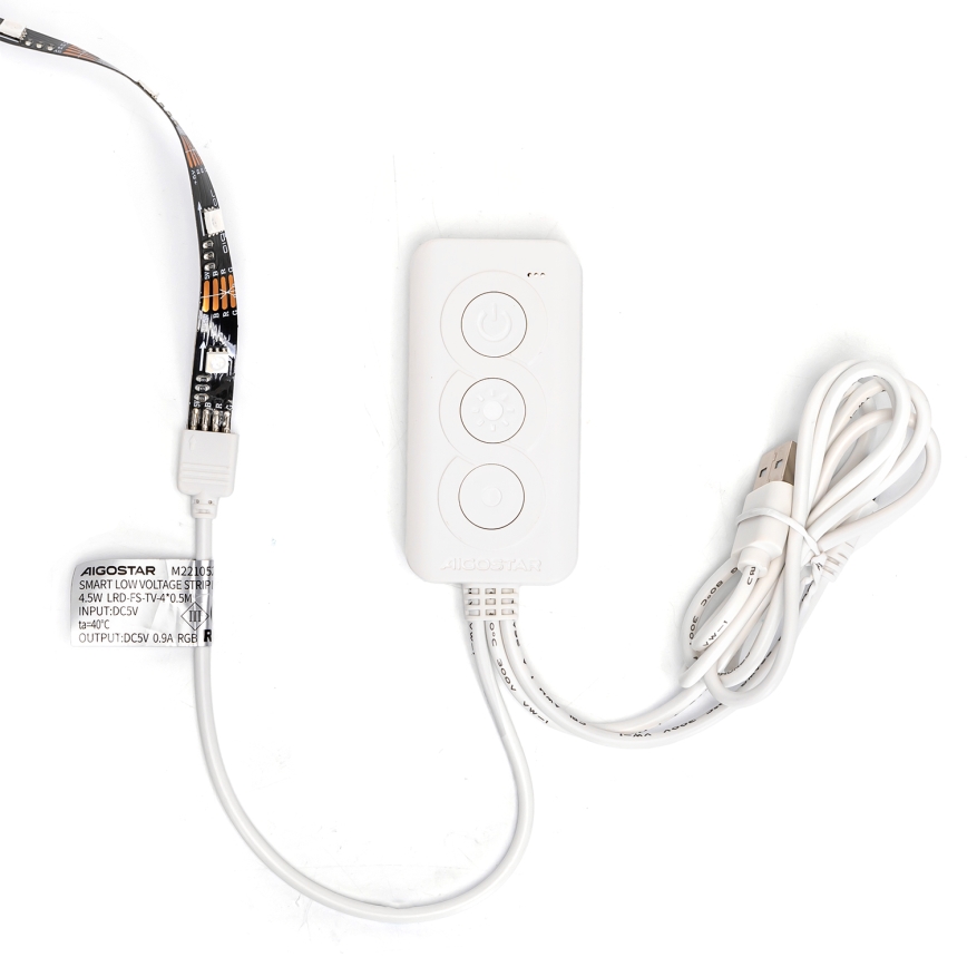 Aigostar - LED RGB Smart Dimbare strip 4x0,5m LED/4,5W/5V Wi-Fi + afstandsbediening