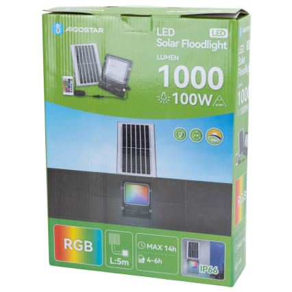 Aigostar - LED RGB Dimbare zonne-schijnwerper LED/100W/3,2V IP66 + afstandsbediening