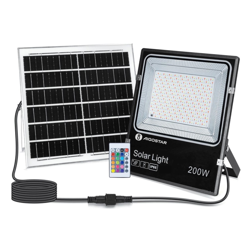 Aigostar - LED RGB Dimbare zonne-schijnwerper LED/200W/3,2V IP66 + afstandsbediening