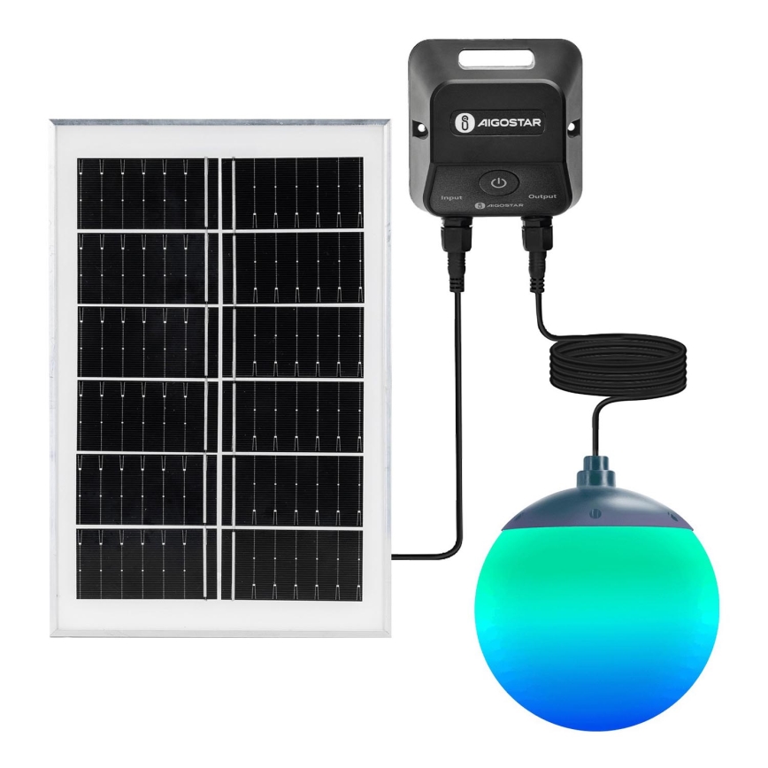 Aigostar - LED RGB Dimbare zonnekroonluchter MESH LED/20W/3,7V 4000 mAh 2700K-6500K IP65 diameter 15 cm