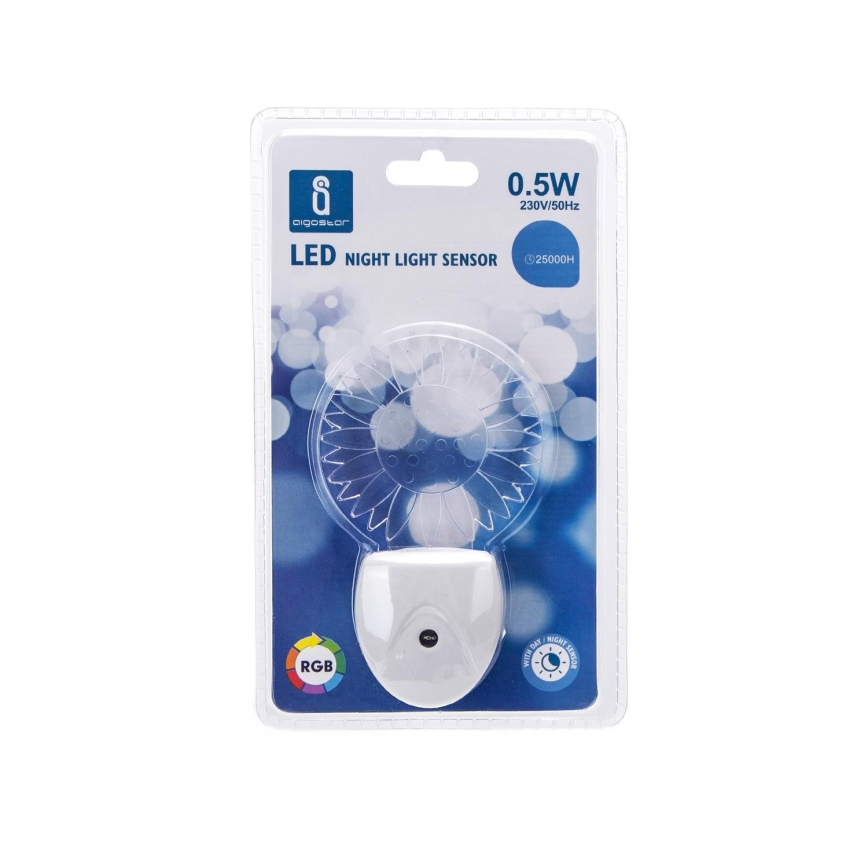 Aigostar - LED RGB Nachtlampje met sensor LED/0,5W/230V zonlicht