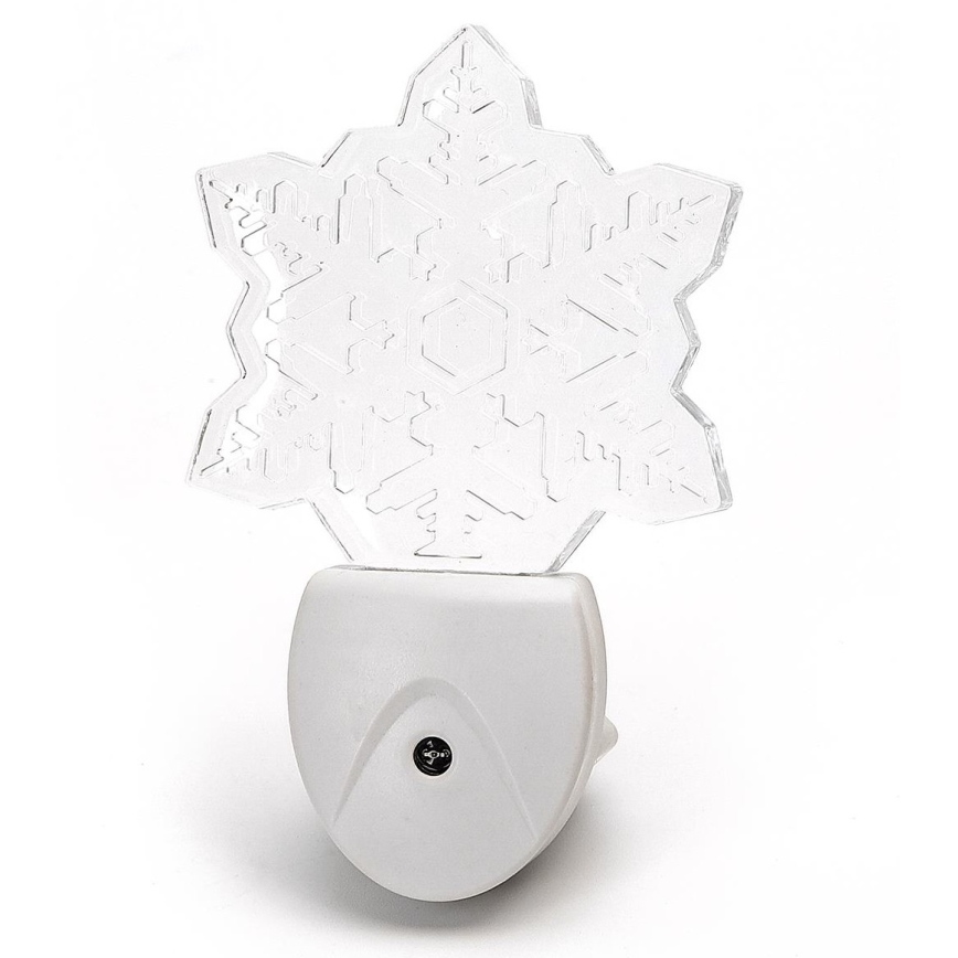 Aigostar - LED RGB Nachtlampje met schemersensor LED/0,5W/230V sneeuwvlok