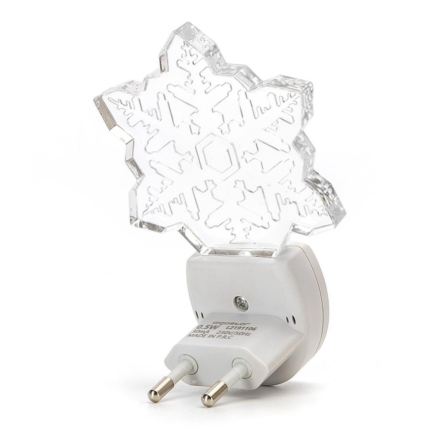 Aigostar - LED RGB Nachtlampje met schemersensor LED/0,5W/230V sneeuwvlok