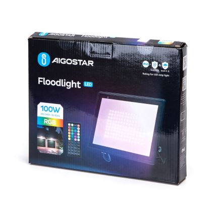 Aigostar - LED RGB dimbare schijnwerper LED/100W/230V IP65 + afstandsbediening