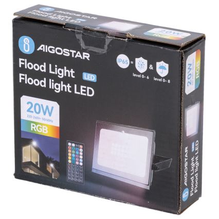 Aigostar - LED RGB schijnwerper LED/10W/230V IP65 + afstandsbediening