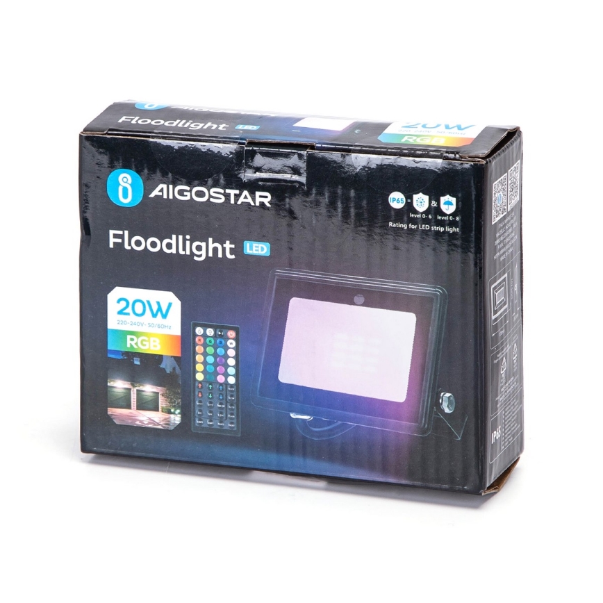 Aigostar - LED RGB Schijnwerper LED/20W/230V IP65 + afstandsbediening