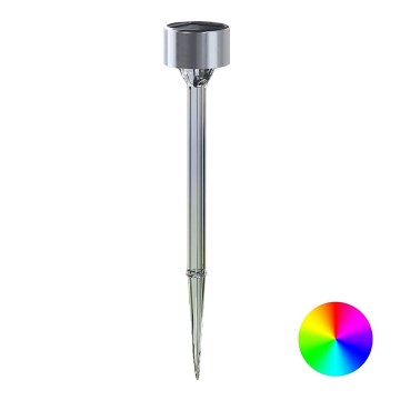 Aigostar - LED RGB Solar lamp LED/0,006W/1,2V 32 cm mat chroom IP44