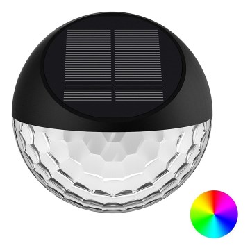Aigostar - LED RGB Solar wand lamp LED/2W/1,2V zwart IP44