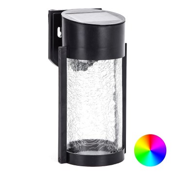 Aigostar - LED RGB Solar wand lamp LED/2W/1,2V zwart IP44