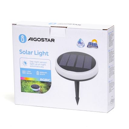 Aigostar - LED RGBIC Solar lamp LED/0,6W/3,7V IP65