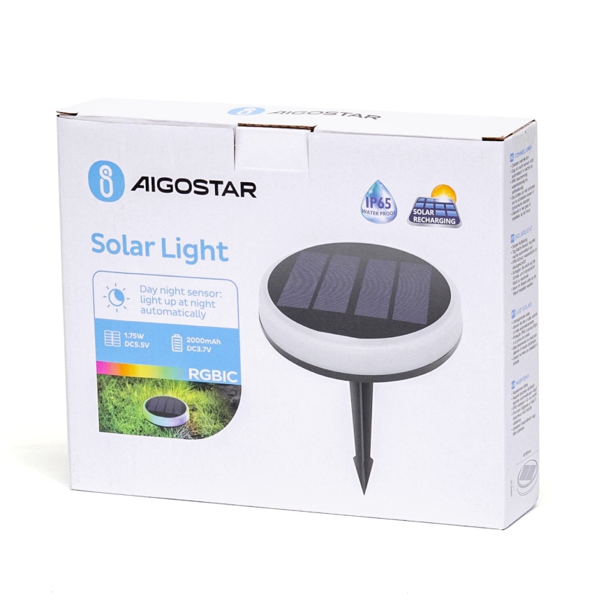 Aigostar - LED RGBIC Solar lamp LED/0,6W/3,7V IP65