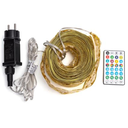 Aigostar - LED RGBICW slimme buitenlichtsnoer MESH, 100×LED, 10 m, IP44 + afstandsbediening