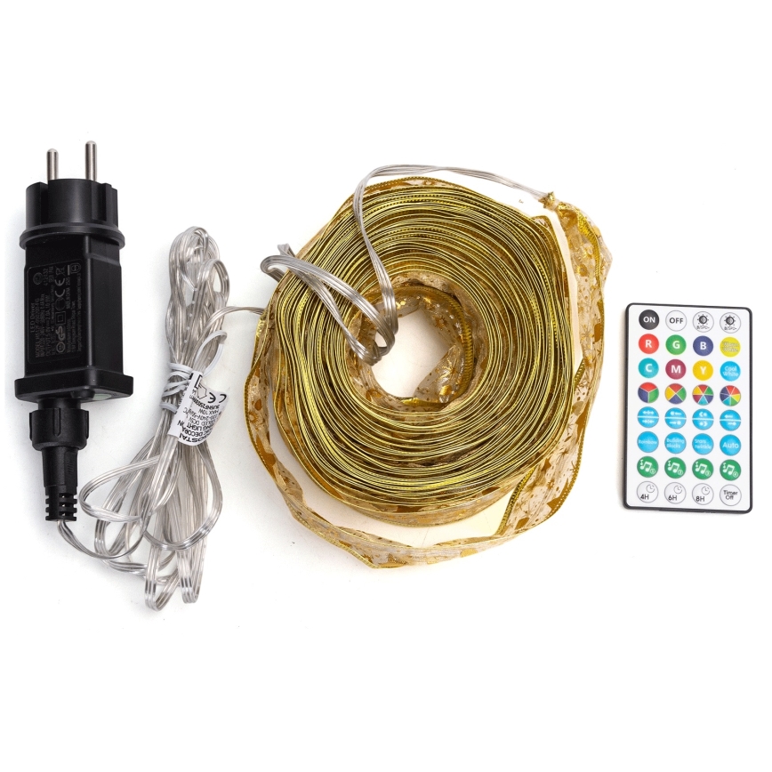 Aigostar - LED RGBICW slimme buitenlichtsnoer MESH, 100×LED, 10 m, IP44 + afstandsbediening