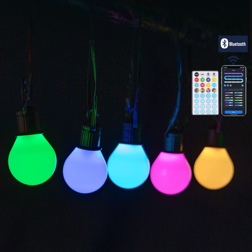 Aigostar - LED RGBICW Slimme buiten MESH-lichtsnoer 25x LED 5 m IP44 + afstandsbediening