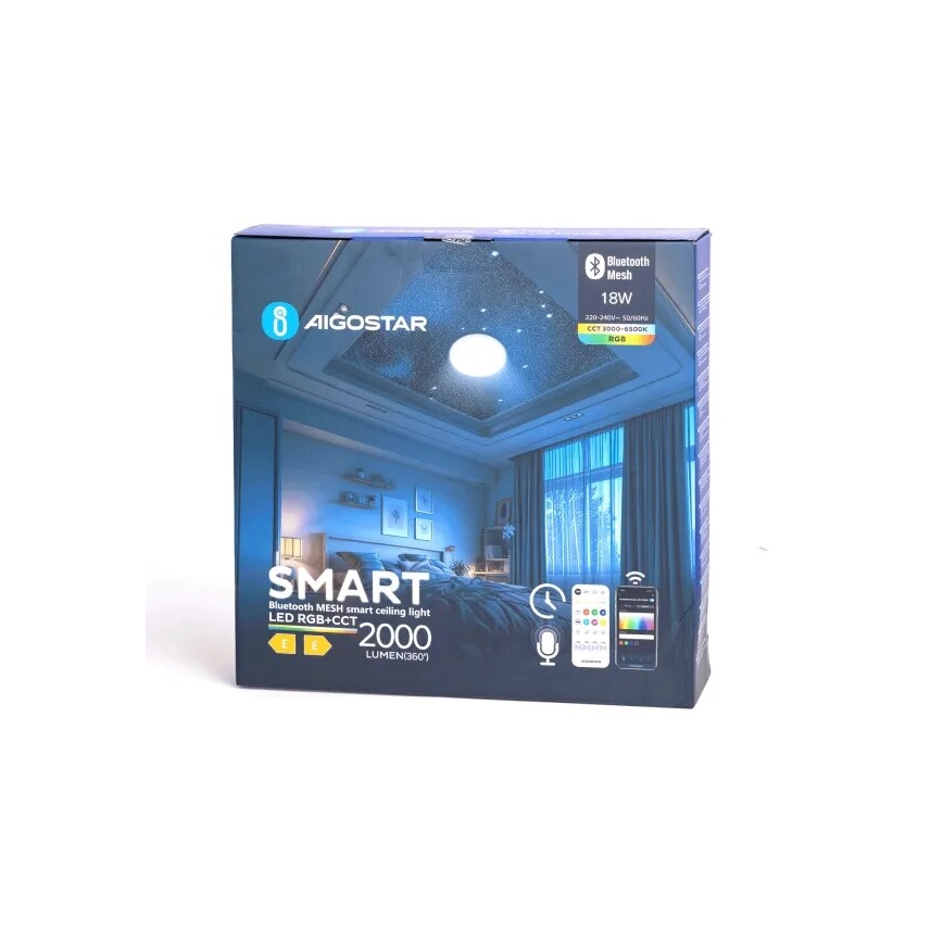 Aigostar - LED RGBW dimbare badkamer plafondlamp MESH Smart LED/18W/230V 3000-6500K IP44 + afstandsbediening
