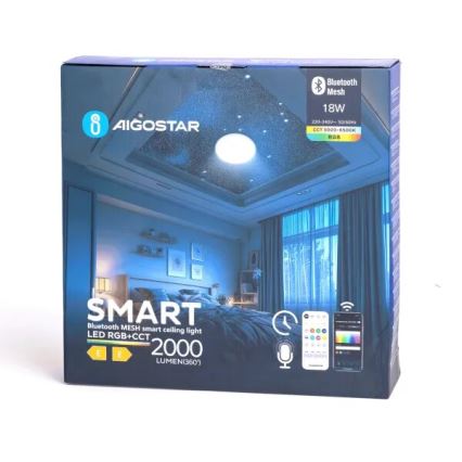 Aigostar - LED RGBW Dimbare badkamer plafondlamp MESH Smart LED/18W/230V 3000-6500K IP44 + afstandsbediening
