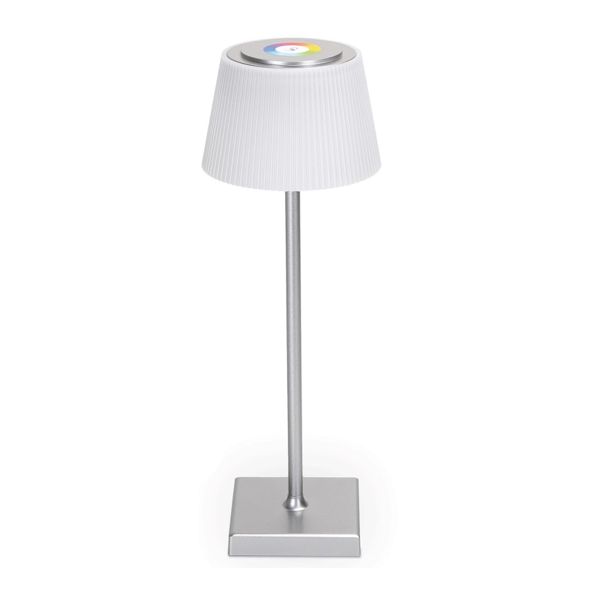 Aigostar - LED RGBW Buiten dimbare oplaadbare tafellamp LED/4W/5V 3600mAh wit/mat chroom IP54