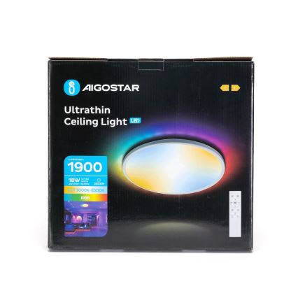 Aigostar - LED RGBW Dimbare badkamer plafondlamp LED/18W/230V 3000-6500K diameter 30 cm IP44 + afstandsbediening