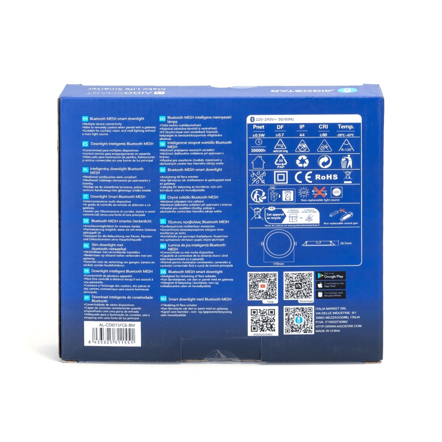 Aigostar - LED RGBW dimbare inbouwspot MESH LED/15W/230V 2700-6500K Ø 17 cm