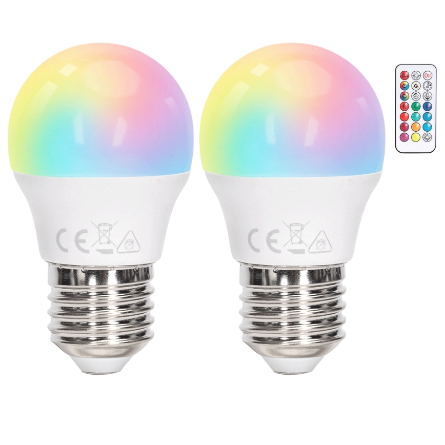 Aigostar - LED RGBW dimbare lamp G45 E27/4,8W/230V 3000K + afstandsbediening