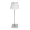Aigostar - LED RGBW Dimbare Oplaadbare Buiten Tafellamp LED/4W/5V 3600mAh wit/mat chroom IP54