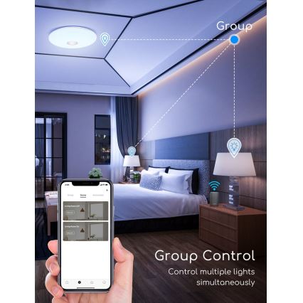 Aigostar - LED RGBW Dimbare plafondlamp 18W/230V diameter 34 cm Wi-Fi