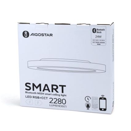 Aigostar - LED RGBW Dimbare plafondlamp MESH LED/24W/230V 3000-6500K wit + afstandsbediening