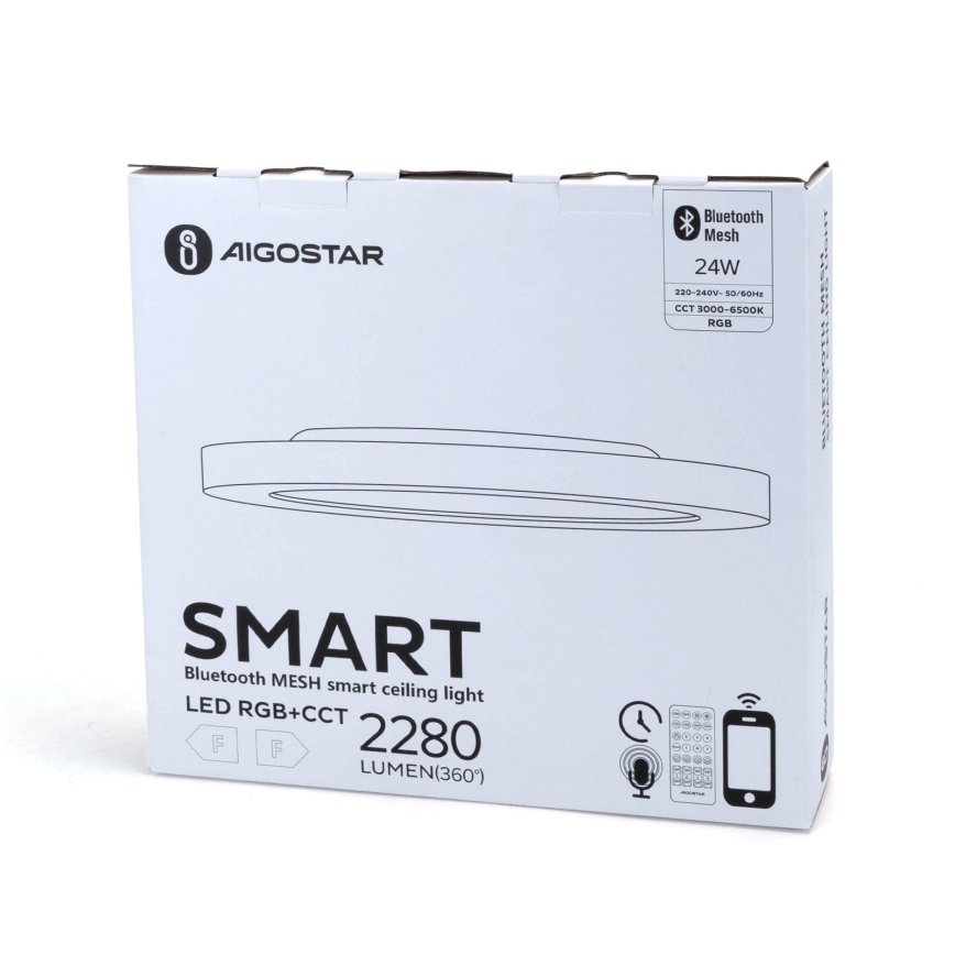 Aigostar - LED RGBW Dimbare plafondlamp MESH LED/24W/230V 3000-6500K wit + afstandsbediening