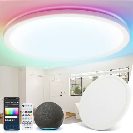 Aigostar - LED RGBW Dimbare plafondlamp MESH LED/36W/230V 3000-6500K wit + afstandsbediening