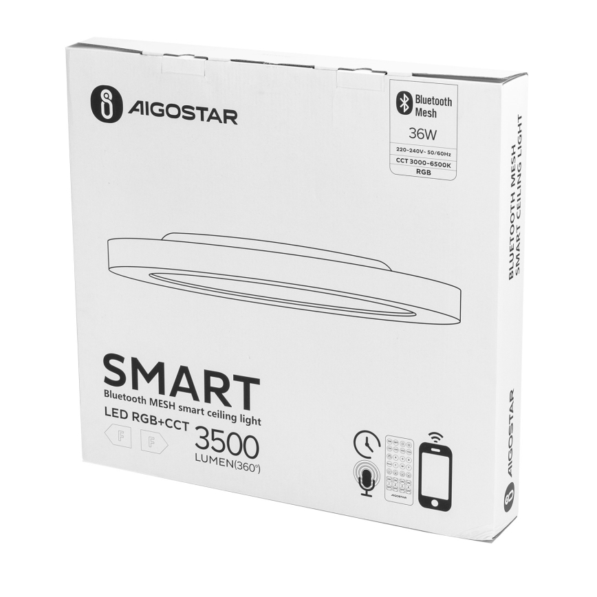 Aigostar - LED RGBW Dimbare plafondlamp MESH LED/36W/230V 3000-6500K wit + afstandsbediening
