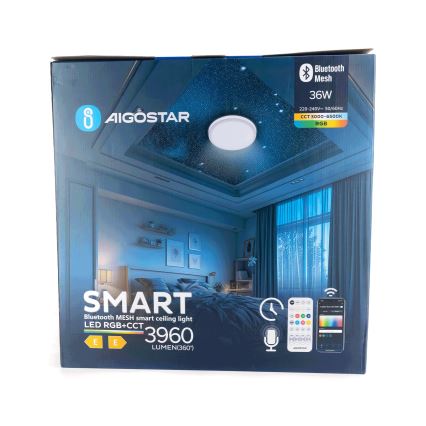 Aigostar - LED RGBW Dimbare plafondlamp MESH LED/36W/230V 3000-6500K + afstandsbediening
