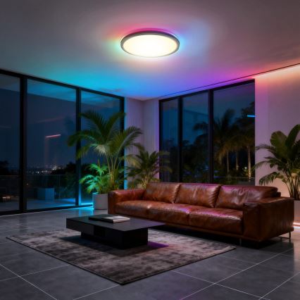 Aigostar - MESH LED RGBW dimbare plafondlamp LED/24W/230V 3000-6500K zwart + afstandsbediening