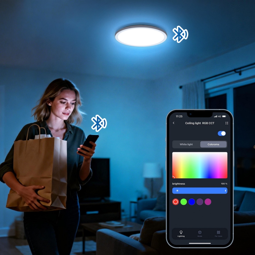 Aigostar - LED RGBW dimbare plafondlamp MESH LED/36W/230V 3000-6500K zwart + afstandsbediening